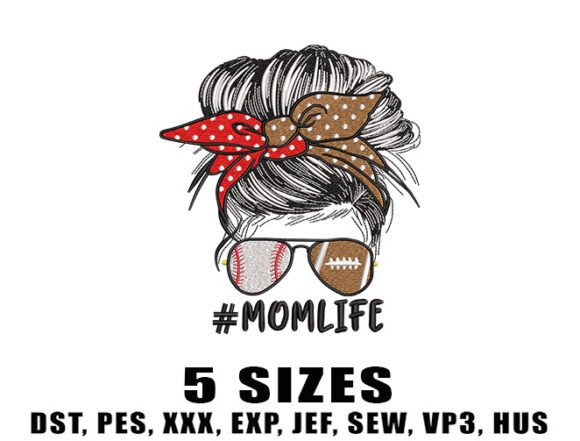 Evaluating Mom Messy Bun Hair Embroidery Design for Etsy
