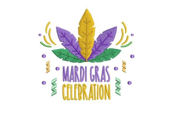 Review: Mardi Gras Feather and Text Celebration Design