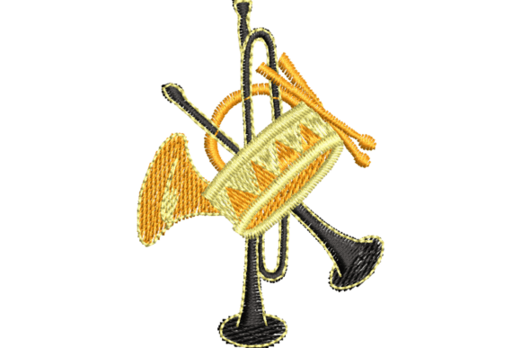 Reviewing Musical Instruments Embroidery Design