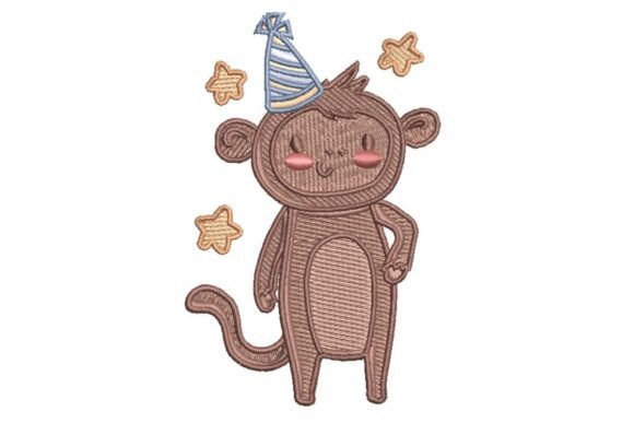 Reviewing Party Monkey Embroidery for Custom Gifts