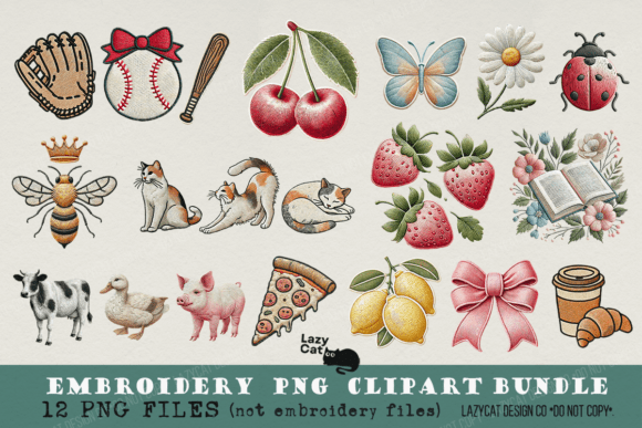 Reviewing the Embroidery PNG Clipart Bundle